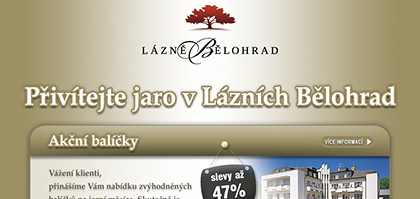Grafický návrh a rozesílka direct mailové kampaně Přivítejte jaro v Lázních Bělohrad pro Lázně Bělohrad, a.s.