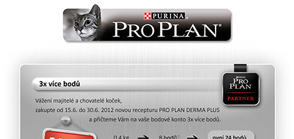 Grafický návrh a rozesílka direct mailové kampaně DERMA PLUS pro zákazníky značky krmiv PRO PLAN.