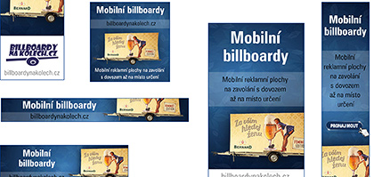 Sada reklamních bannerů Sklik a AdWords kampaně Mobilní billboardy pro AB ACTION international s.r.o.