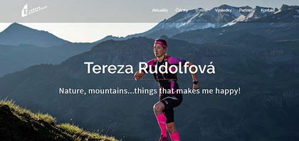 Grafický návrh a realizace webových stránek www.terezarudolfova.cz pro špičkovou extrémní sportovkyni.