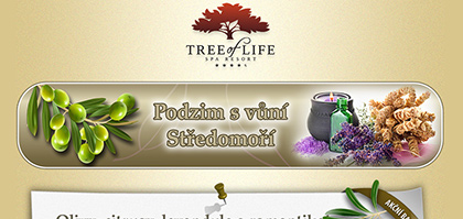 Grafický návrh a rozesílka direct mailové kampaně Podzim s vůní Středomoří pro Spa resort Tree of Life****.